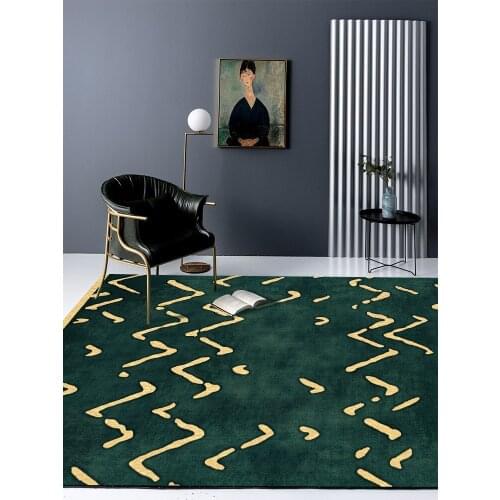 American Green Gold Abstract Corrugated Doors Bedroom Bedside Carpet PadCustom Size