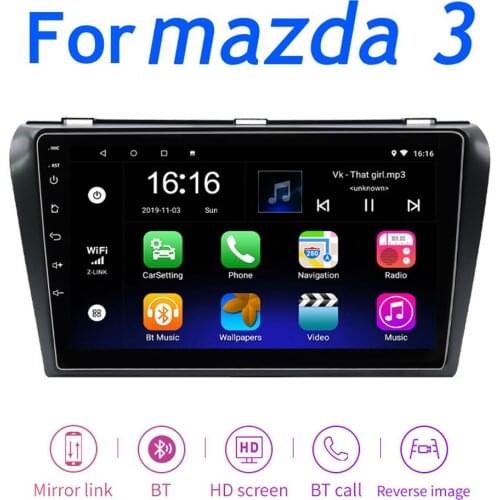 2 din Car Radio 2.5D GPS Android 9.1 Multimedia Player 9" audio Navigation for Mazda 3 2004 -2012 Bluetooth USB FM Camera