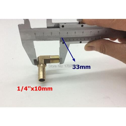 Free shipping 10mm Hose Barb x 1/4" inch Male BSP Thread Elbow Brass Barbed Fitting Coupler Connector Adapter