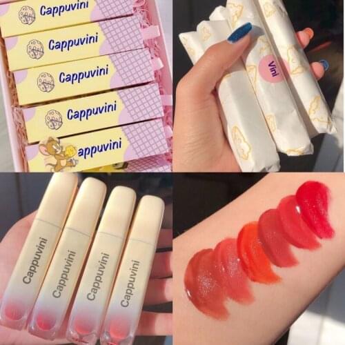 Cute Lip Gloss Cute Cheese Velvet Ice Cream Soft Lip Glaze Matte Lipstick Student Female Lipstick Gift with Box