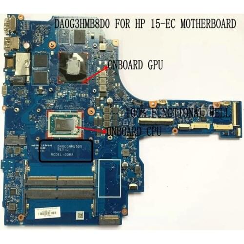 FAST SHIPPING. QUALIFIED OK, DA0G3HMB8D0 LAPTOP MOTHERBOARD For HP PAVILION GAMING 15-EC, G3HA MAINBOARD,onboard gpu+cpu