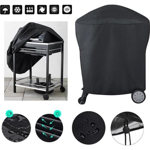 BBQ Cover Outdoor Dust Waterproof Weber Heavy Duty Grill Cover Rain Protective outdoor Barbecue cover bbq grill black