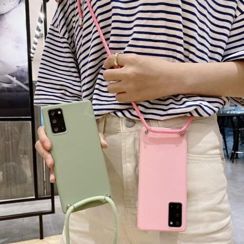 Necklace Crossbody Phone Case For OPPO A94 A74 A54 A55 A93 A15 A52 A72 A92 A91 K5 K3 K1 Cover Lanyard Cord Liquid Strap Fundas