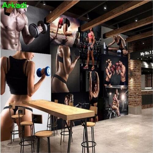 Custom mural photos 3d wallpaper gym gym bar retro wallpaper living room beautiful pictures decorative painting