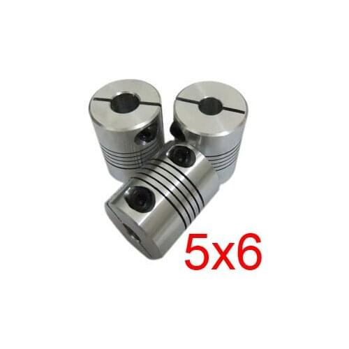 5mm to 6mm Flexible Shaft Coupler 5x6mm Flex Clamp type Shaft Coupling Connector Dia. 25mm Length 30m