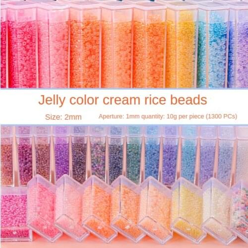 Imitation jade material exquisite texture 2mm rice beads diy beaded material hand-made jewelry accessories