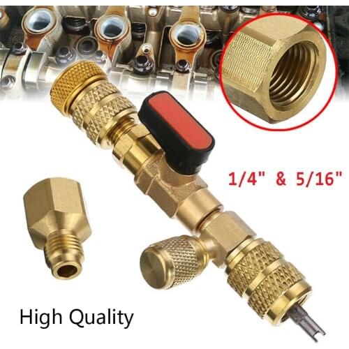 HVAC AC Valve Core Remover Dual Size 5/16" Inch 1/4" Inch Port Installer Tool Car Automobile Valve Core Load/unload Tool