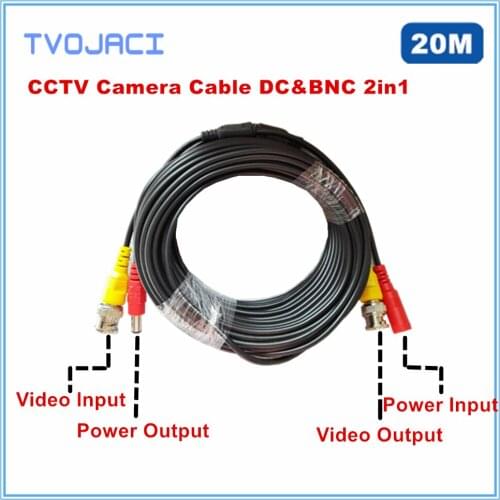 BNC DC Power Video Security CCTV camera Cable 20m for Analog AHD CVI TVI Power Video Cable Surveillance Camera DVR System