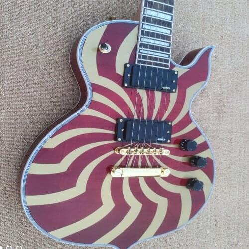 Classic high quality color picture TV guitar, can be customized, cherry red paint, free transportation