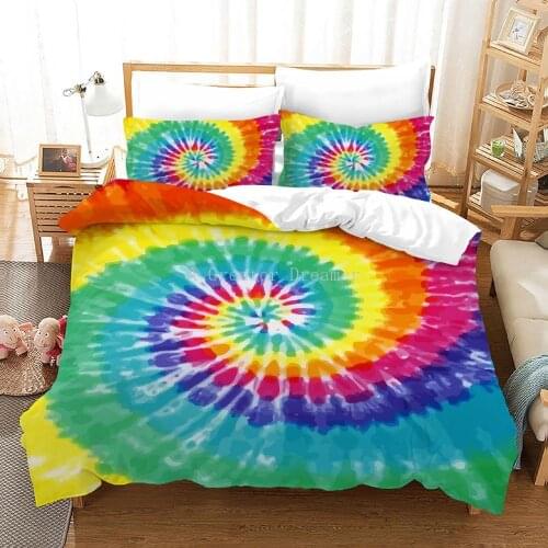 3D Ink painting Of A Rainbow Bedding Set Custom Adults Duvet Cover For Youth New Colorful Bedspread