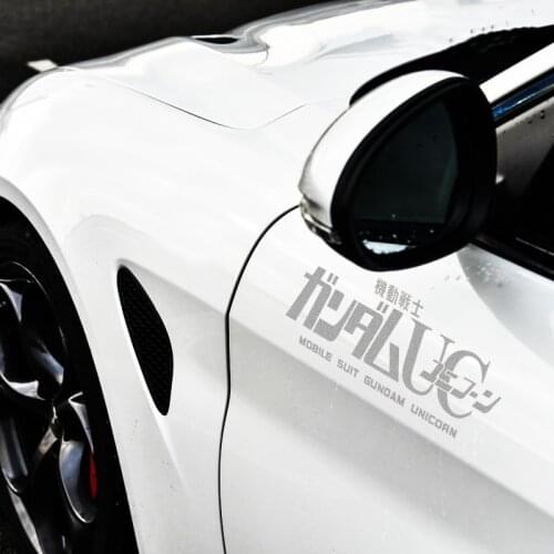 Auto Window Engine Hood Front Rear Windshiled Tail Sticker Decal for Classic Cartoon Anime Animation UC Unicorn Team MOBILE SUIT