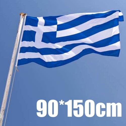 New 90*150cm 3*5ft Greece Flag Greek National Large Fans Supporters Flag with Eyelet