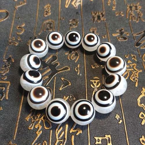 New Natural Dzi Bead 17mm White Crystal Agate Symbiosis Beads Heaven Eye Dzi Bracelet High Quality Jewelry