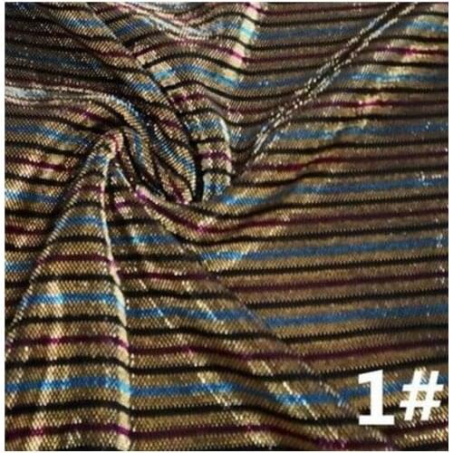 Striped bright silk flashing silk fabric high elastic gold and silver knitted mesh cloth clothing headwear luggage fabric