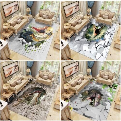 Simple Modern Nordic Light Luxury Home Carpet Living Room Area Dinosaur Carpet Bedroom Bedside Carpet Mat