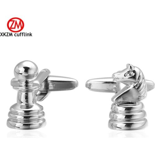 Luxury Men Silvery chess Cufflinks High Quality Lawyer Groom Wedding Cufflinks For Mens Shirt Cuff Links French Jewelry