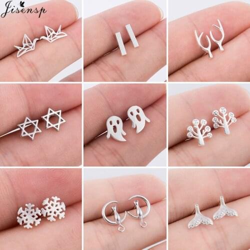 Minimalist Mixed Small Earrings Stud for Women Kids Geometric Star Fish Tails Christmas Earings Jewelry Accessories Pendientes
