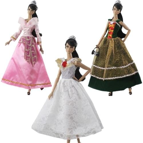 11.5" BJD Dolls Elegant Princess Dress Crown Handbag Accessories for Barbie Clothes Wedding Party Gown Vestidos Outfits Toys 1/6