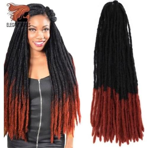Long hair-extensins dread locs Braiding hair 18inch black and colorful ombre Black ,red synthetic crother hair for women