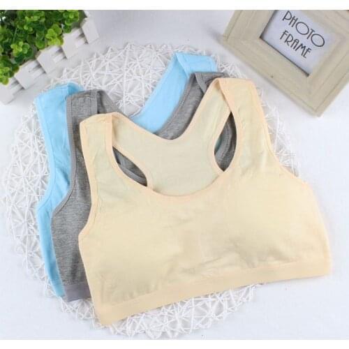 6pc/lot Teens Girls Sports Bra Puberty Underwear Wireless Teenager Girls Sport Bra Young Girls Training Bra