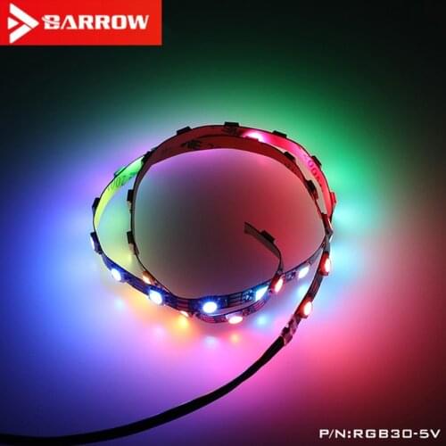 Barrow LRC2.0 5V full color lighting strip self-adhesive soft lamp with 0.5 meters for water channel board replacement RGB30-5V