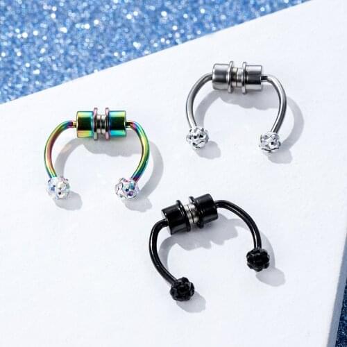 U Shaped Stainless Steel Fake Nose Ring Hip Hoop Septum Rock Magnet Nose Piercing Punk Piercing Body Jewelry
