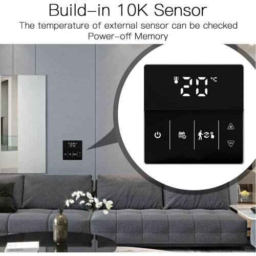 WiFi Smart Thermostat Temperature Controller for Electric Floor Heating APP/ Voice Touch Control Compatible with Google Home