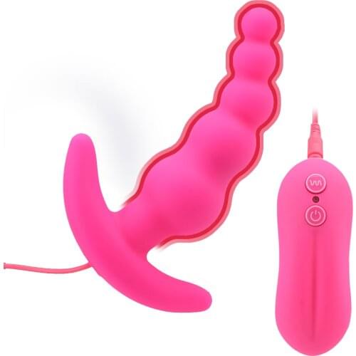 Vibrating Anal Beads Male Prostate Massager Remote Control 10 Speeds Female Masturbation Silicone Sex Toy Anal Plug Vibrator