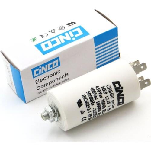 12UF 400V 450V CBB60 Motor Run Capacitors 4pins SH DB Polypropylene Film Ac 450VAC Water Pump electrical engine 12mfd 12mf