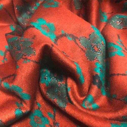 180 Cm Wide Soft Wool Gold Silk Jacquard Dress Australian Cashmere Garment Fabric for Sewing Fabrics Per Meter Home Textile