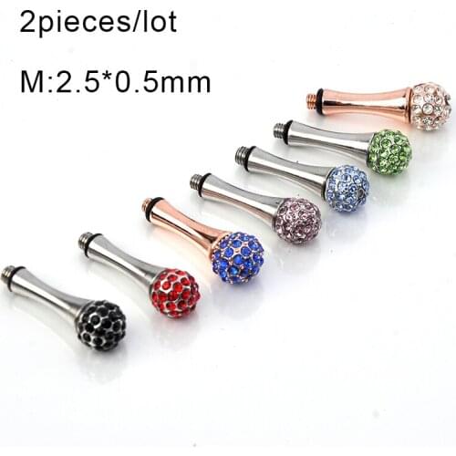 2 pieces/lot Rhinestone Scissors Removable Finger Rest Tang Tail Nail Clavo De Cola Hairstyling Tools Parts M:2.5*0.5mm