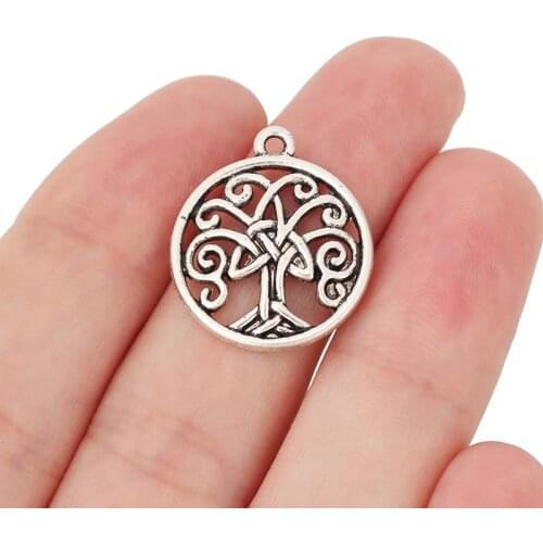 20 x Tibetan Silver Round Spiral Swirl Celtics knot Tree Charms Pendants for Necklace Bracelet Jewelry Making Findings