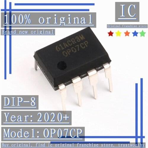 2020+100% Brand new original 10PCS-50PCS OP07CP DIP-8 Operational amplifier, low offset