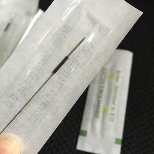 500Pcs/box 1R Single Round Needles For Eyebrow/Eyeliner/Lips Permanent Makeup 0.35*50mm Tattoo Needles