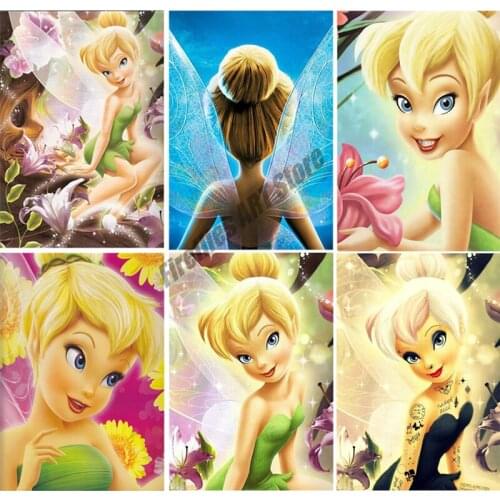 Disney DIY Diamond Painting Cross Stitch Kits Full Square/Round Diamond Embroidery Cartoon Butterfly Princess Mosaic Home Decor