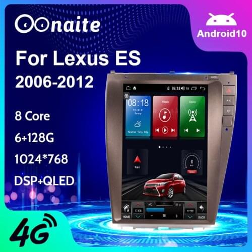 Oonaite 12.1" Android 10.0 For Lexus ES ES240 ES300 ES330 ES350 Car Radio Car Multimedia Player Auto GPS Navigation 2006-2012