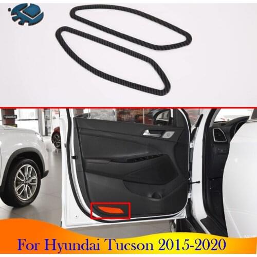 For Hyundai Tucson 2015-2020 Car Accessories Carbon Fiber Style Interior door reflective sash frame decorative strip