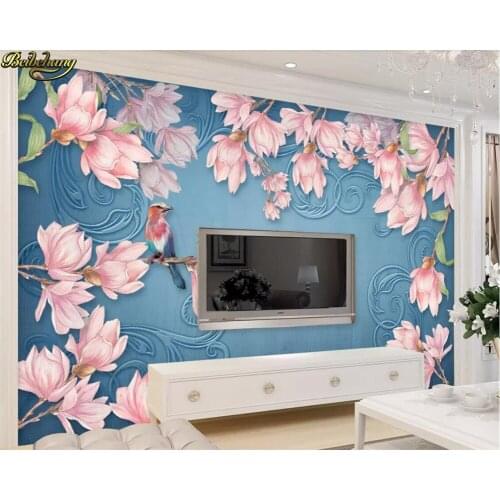 Beibehang Custom Photo Wallpaper Mural European Magnolia and Bird Garden Wind wall papers home decor papel de parede 3d