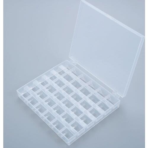 Home Sewing Tool 36 Spools Sewing Machine Bobbins Empty Bobbins Spools Sewing Machine Plastic Storage Box 14.5 x 12 x 2.5 cm
