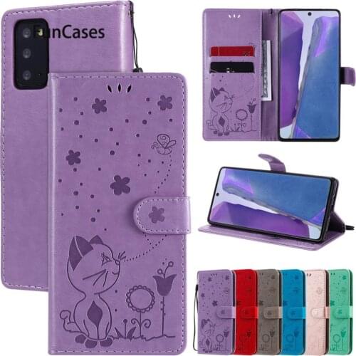Cases Girly Cover For Samsung Note 20 Etui Colorful PU Leather Flip Book Phone Bag Luxury Galaxy Note 20 funda Half-Wrapped Case