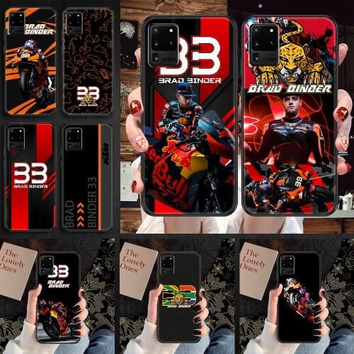 Moto NO.33 Brad Binder Phone case For Samsung Galaxy Note 4 8 9 10 20 S8 S9 S10 S10E S20 Plus UITRA Ultra black soft funda