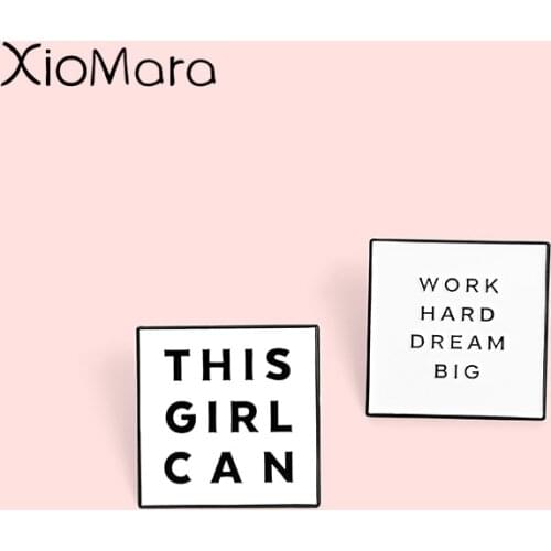 Work Hard Dream Blg Enamel Pins Custom Encouraging Slogan Brooch Lapel Jacket Badge Bag Jewelry Gift From Student Office Workers