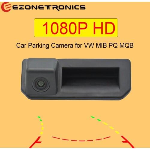 Ezonetronics Trunk Handle Car Parking Reverse Camera for Audi VW MQB PQ MIB Stereo Monitor Support Data Trajectory Line Not Need Canbus