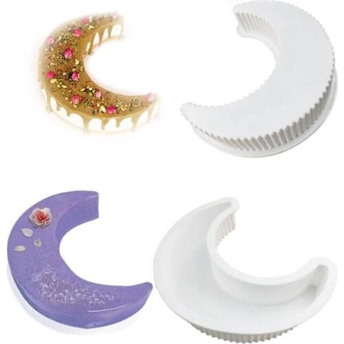 Large Moon Epoxy DIY Resin Mould Moon Shape Silicone Cake Mold Pastry Pottery Ceramic Mold Kitchen Baking Supplies Home Ornament