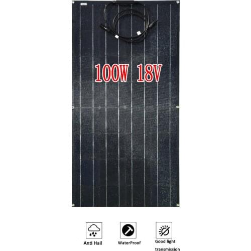 Flexible Solar Panel 12V 100W Thickness 2.5mm 32pcs Cell PV Home System