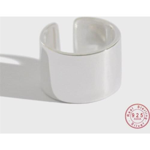 HI MAN 925 Sterling Silver European Simple Glossy Adjustable Ring Women Fashion Elegant Wedding Jewelry Accessories