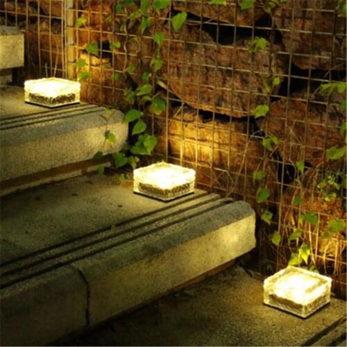 IP65 Waterproof Solar Path Light Underground Buried Brick Light Led Ice Cube Shape Garden Light Landscape Road Light