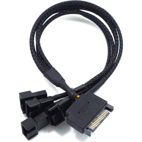 Adapter Cable 15Pin To 3Pin 4Pin Conversion Power SATA 1 To 4 Extension Cables for Computer CPU Host Cooling Fan Connectors