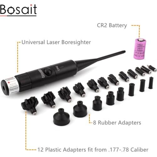 Red Laser Boresighter Kit for Rifle .177 to .78 Caliber Gun Laser Pointer Collimator Universal Bore Sighter