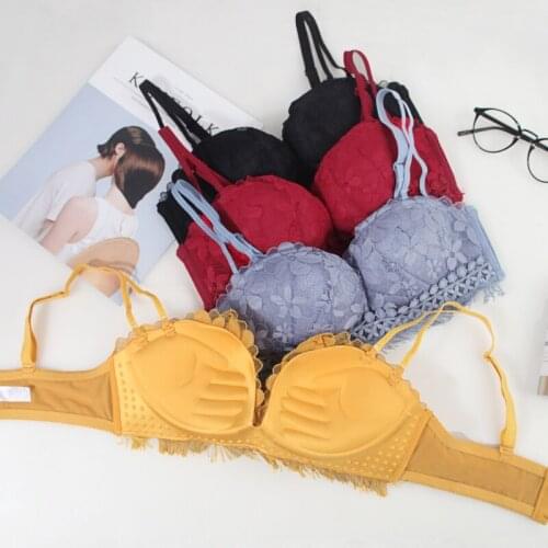 Women Bra Set Lace Underwear Bra Panty Set Embroidery Tassel Sexy Lingerie Brassiere Sets Push Up Wirefree Bra Brief Set